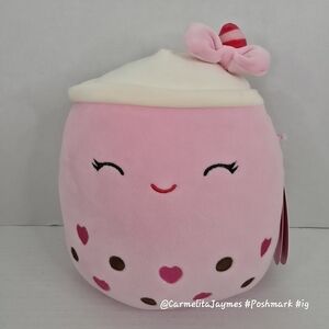 ❤️ GORGIANA 🧋VHTF 8" Pink & Red Boba Hearts Tea Valentine 2026 Squishmallow NWT